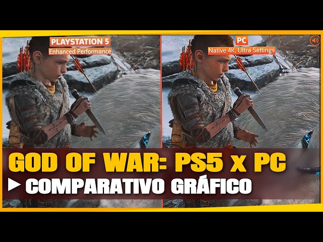 Veja como God of War roda no PS5 e em um PC no ultra