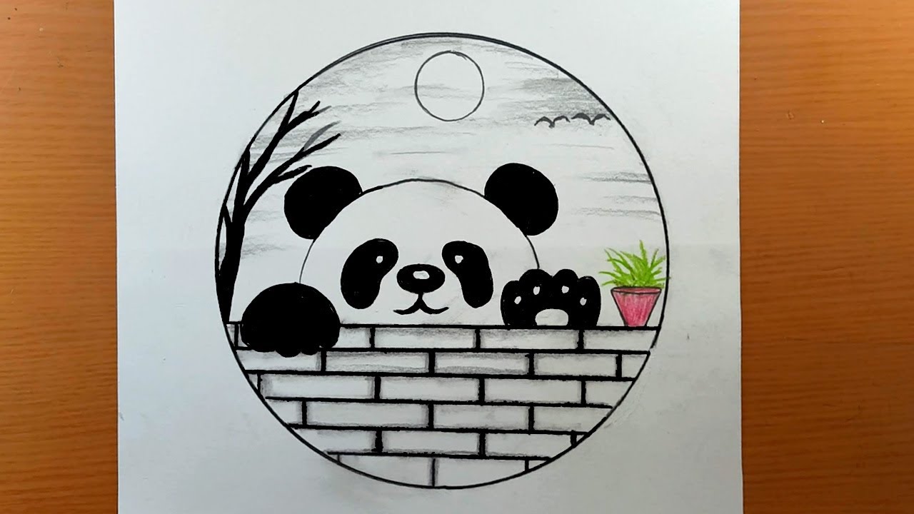 Como desenhar uma imagem de panda fácil passo a passo, desenhos