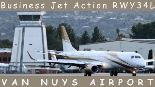 Van Nuys Airport Plane Spotting | Private Jet Action on Runway 34L