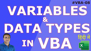 Variables & Data Types in #Excel VBA🔥 | Beginners tutorial in Hindi | #VBA – 08