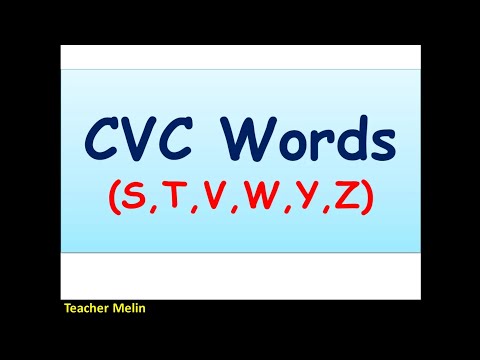 کلمات CVC (S، T، V، W، Y، Z)
