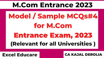 Model Paper for M.Com Entrance 2023 | Sample Paper for M.com Entrance 2023 | All University |Part 4|