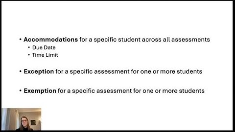 Accommodations, exceptions, exemptions