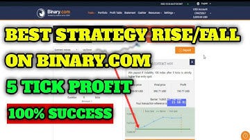 Best Strategy Rise/Fall on Binary.com 2022 - Duration 5 Tick Profit || 100% Success