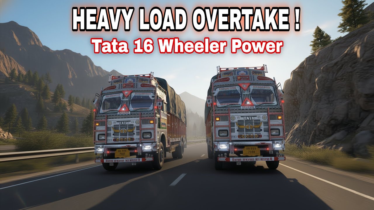 HEAVY LOAD OVERTAKE! 💪 Tata 16 Wheeler Truck Power | The Hardik Gaming 