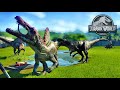 Jurassic World Evolution Spinosaurus Vs Indominus Rex Vs Stegoceratops Vs Carnotaurus