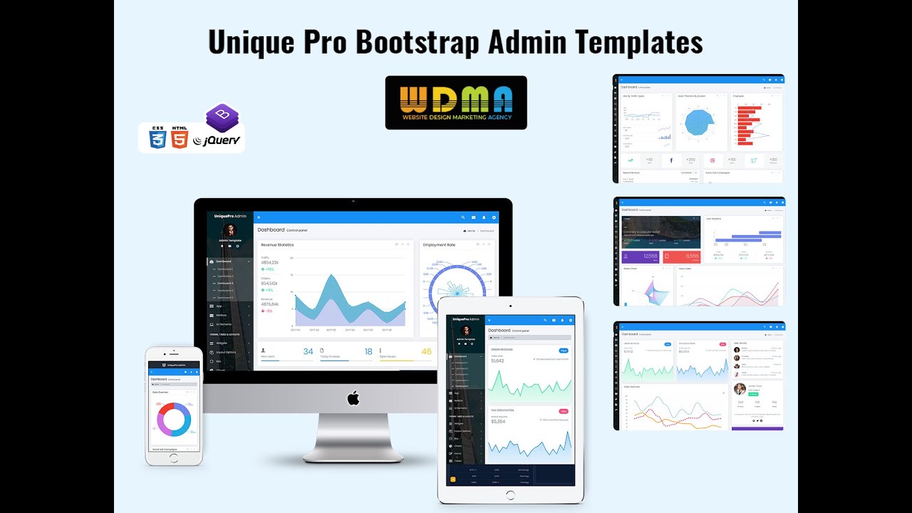 Unique Pro – Dashboard Admin Templates With Bootstrap Dashboard - YouTube