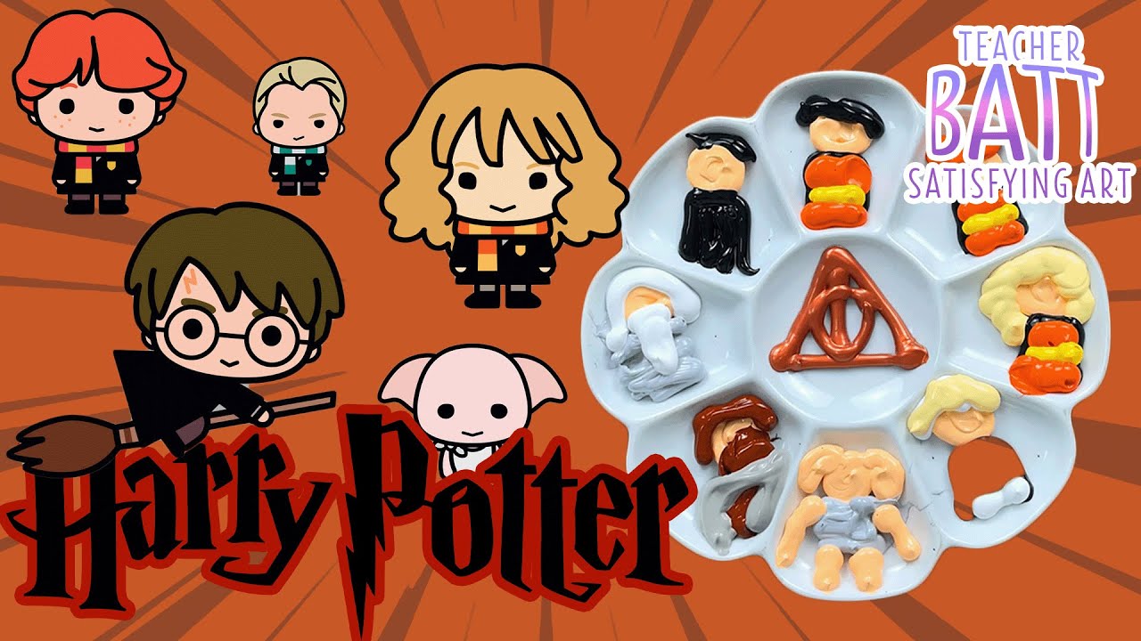 Magical Acrylic Color Mixing: Create Harry Potter Character Art! | Teacher Batt - Satisfying Art
