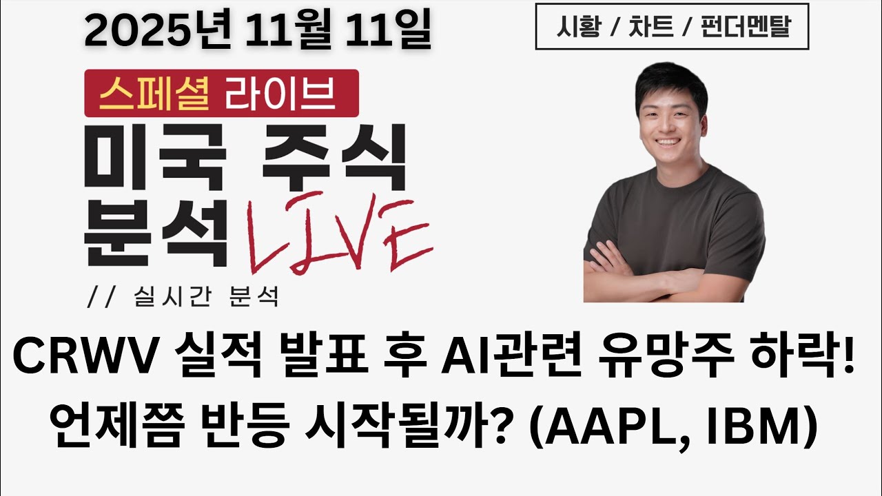 미국 주식] 안전자산 관련주 상승 지속, CRWV/NVDA 악재로 AI 관련주 전반 하락—중요 움직임 분석! (AMD, NVDA,  REAL, HNRG, XPEV, RIVN) - YouTube