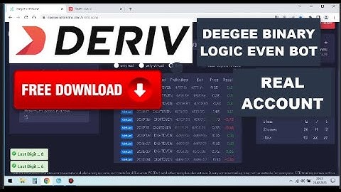 Deegee Binary Logic Even Bot Real Deriv Account (Free Download)