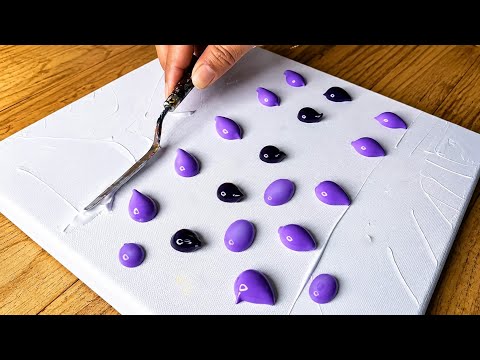 Easy Acrylic Painting Technique / Only Using Two Colors / Step By Step For Beginners
