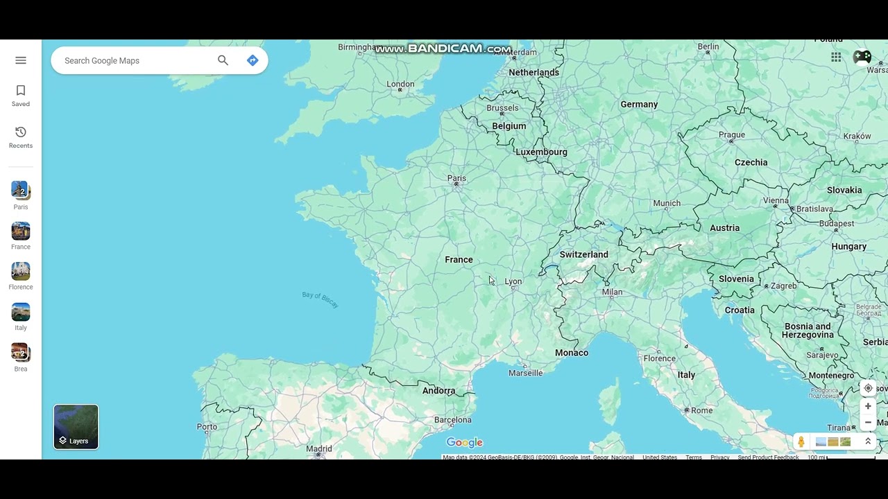 Google Maps Country - France - YouTube