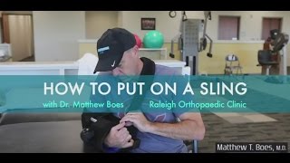 How to put on a sling | How to wear a sling | Shoulder sling instructions