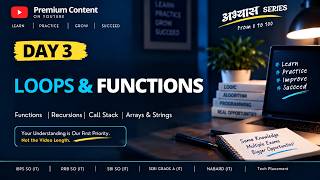 Function & Recursion Day 3 🔥 Arrays & Strings | ABHYAS SERIES