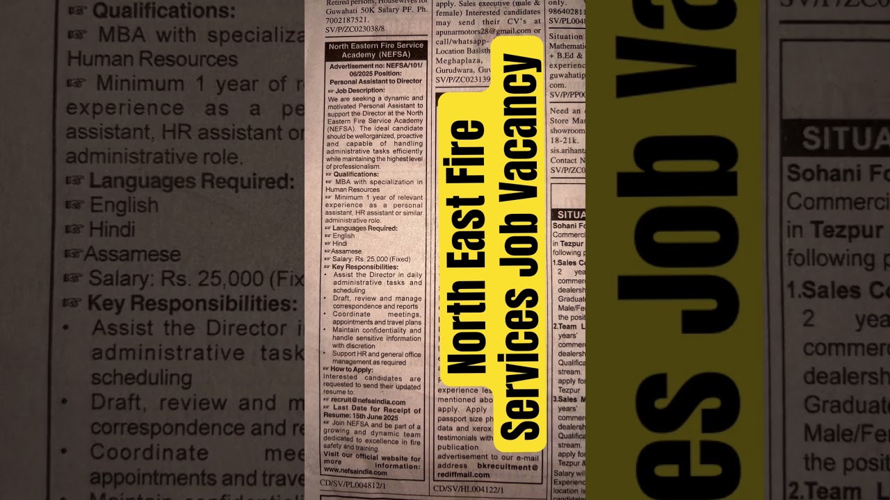 North East Fire Service Job Vacancy 2025 Apply Now 