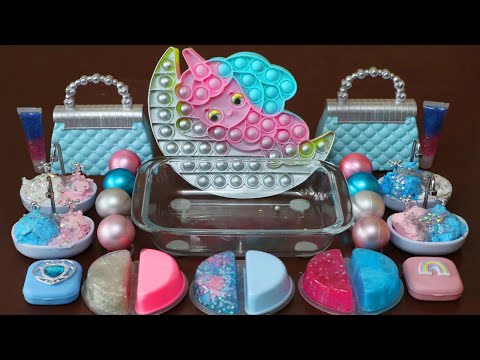 Mixing”Pink&amp;<strong>amp</strong>;Blue&amp;<strong>amp</strong>;<strong>Silver</strong>” Eyeshadow and Makeup,parts,glitter Into Slime!