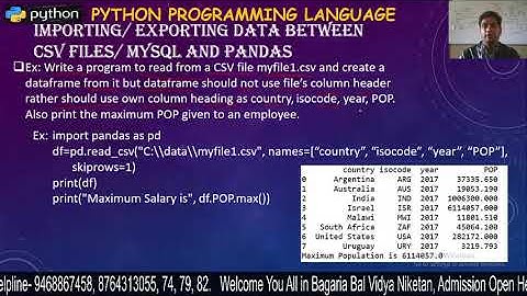 Importing & Exporting Data Between CSV Files & MySQL and Pandas - 5