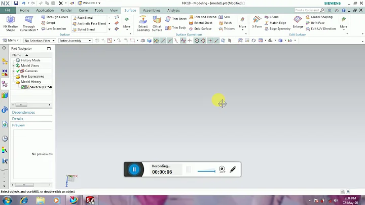 Studio surface, Through curve and Through curve mesh in nx 10