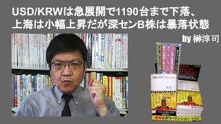 USD/KRWは急展開で1190台まで下落、上海は小幅上昇だけど深センB株は暴落状態　by榊淳司