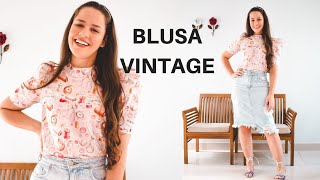 BLUSA COM MANGA BUFANTE E GOLA ALTA | ELLEN BORGES