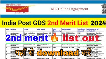 GDS 2nd🔴Merit List 2024 Kaise Check Kare ? How to Download India Post GDS 2nd Merit List 2024? #gds