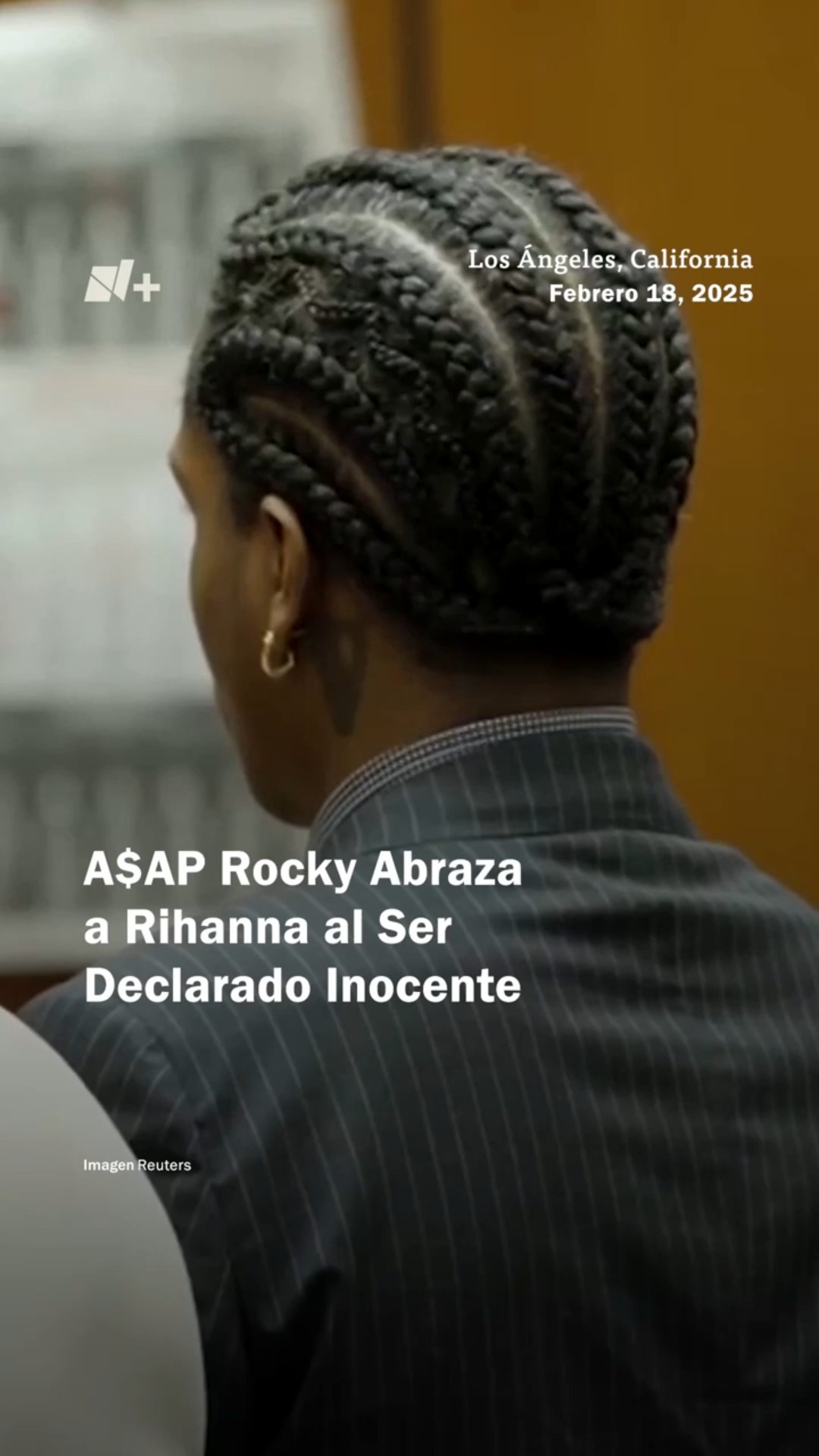 A$AP Rocky abraza a Rihanna después de ser declarado inocente #nmas #shorts #asap #rihanna