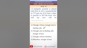 MCQs - 15 on Projections of solids | Engineering Drawing | Learn with Nikhil #shorts