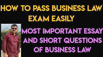 how to pass business law exam easily | most important questions of business law subject