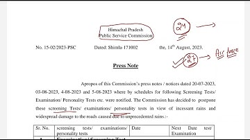 HPPSC Latest Notification Regarding Exams 2023 #hppsc #himachal