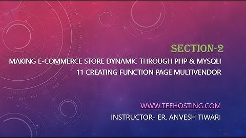 11 Creating Function Page Multivendor E Commerce Website In PHP MYSQL BOOTSTRAP