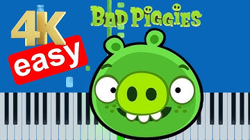 Bad Piggies Theme Song (Slow Easy Medium) Piano Tutorial 4K