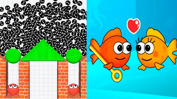 Hide Ball Brain Vs Save The Fish Gameplay Walkthrough Challenge - Android IOS Draw Two!