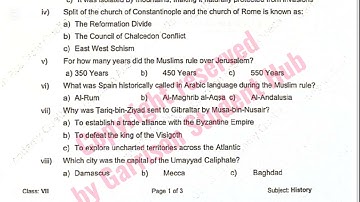 History Paper Class 7 Cold Region 2025-26