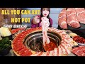 All you can eat giant ring of meat chinese hotpot mukbang at liuyishou in san diego ca