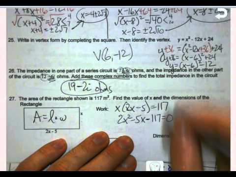 Honors Algebra 2 Unit 2 Review - YouTube