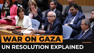 What does the UN resolution on Gaza ceasefire mean? | Al Jazeera Newsfeed