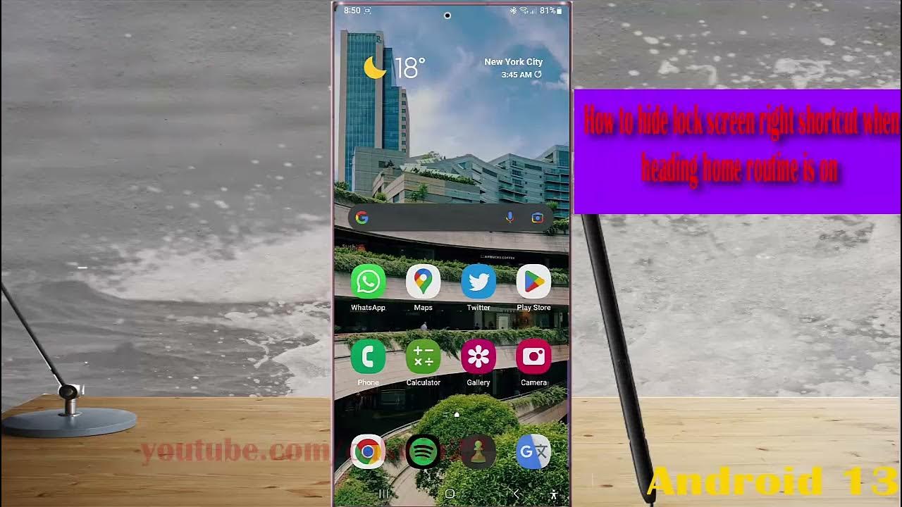 Samsung Galaxy S22 Ultra How to hide lock screen right shortcut when