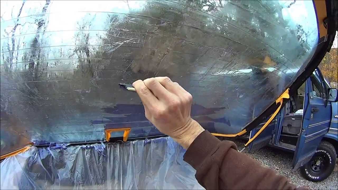 Remove VERY old window tint without damaging defroster - YouTube