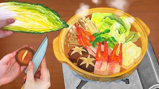 Cold day. Warm up with crab hotpot. | stopmotion 'casserole dish'
