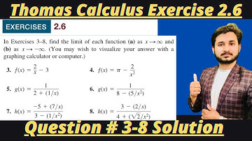 Thomas Calculus Exercise 2.6 Question # 3-8 solution|| Finding Limits|| MSN Mathematician||