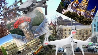 Mavic pro + Phantom 4 pro+ Киева аэросъемка : родина мать, печерская лавра, сагайдачного