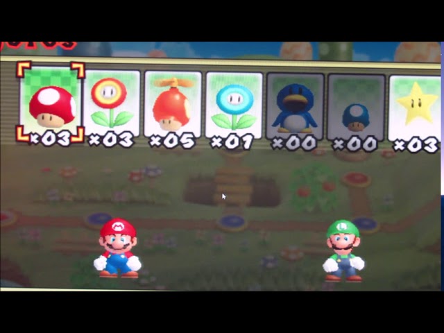 como conseguir hongos flores y otros objetos en new mario bros