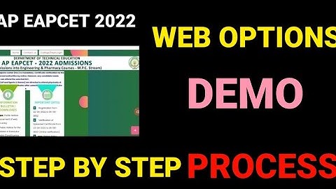 AP EAMCET 2022 WEB OPTIONS DEMO PROCESS|#apeamcet2022 #apeamcet2022_weboptions #eamcet2022 #eamcet