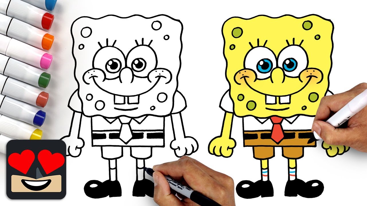 How To Draw Spongebob Squarepants | Draw & Color Tutorial - YouTube