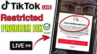 TikTok LIVE visibility restricted Problem fix | TikTok live suspended Problem solution in 5 minutes