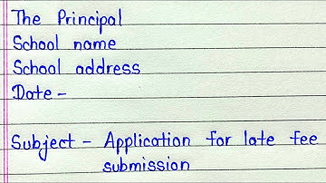 Application to principal for late fee submission in english