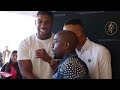 FLOYD MAYWEATHER JABS AMIR KHAN AND ANTHONY JOSHUA BUSTS OUT LAUGHING