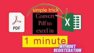 Convert pdf to excel in 1 minute/  pdf to excel converter online free without email