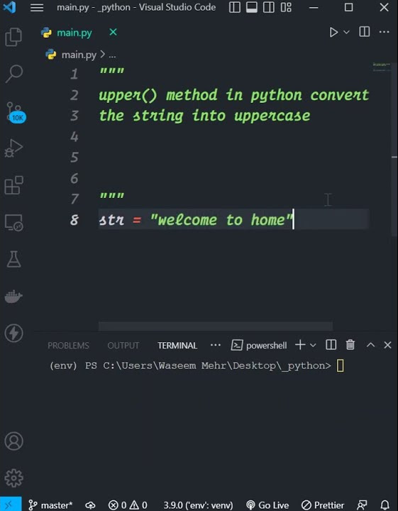 upper Method in Python #shorts #short - YouTube