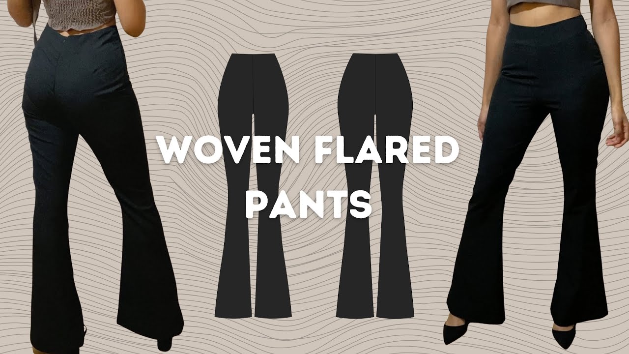 DIY Woven Flared Pants (Beginner Friendly Sewing Tutorial) | Inspired ...